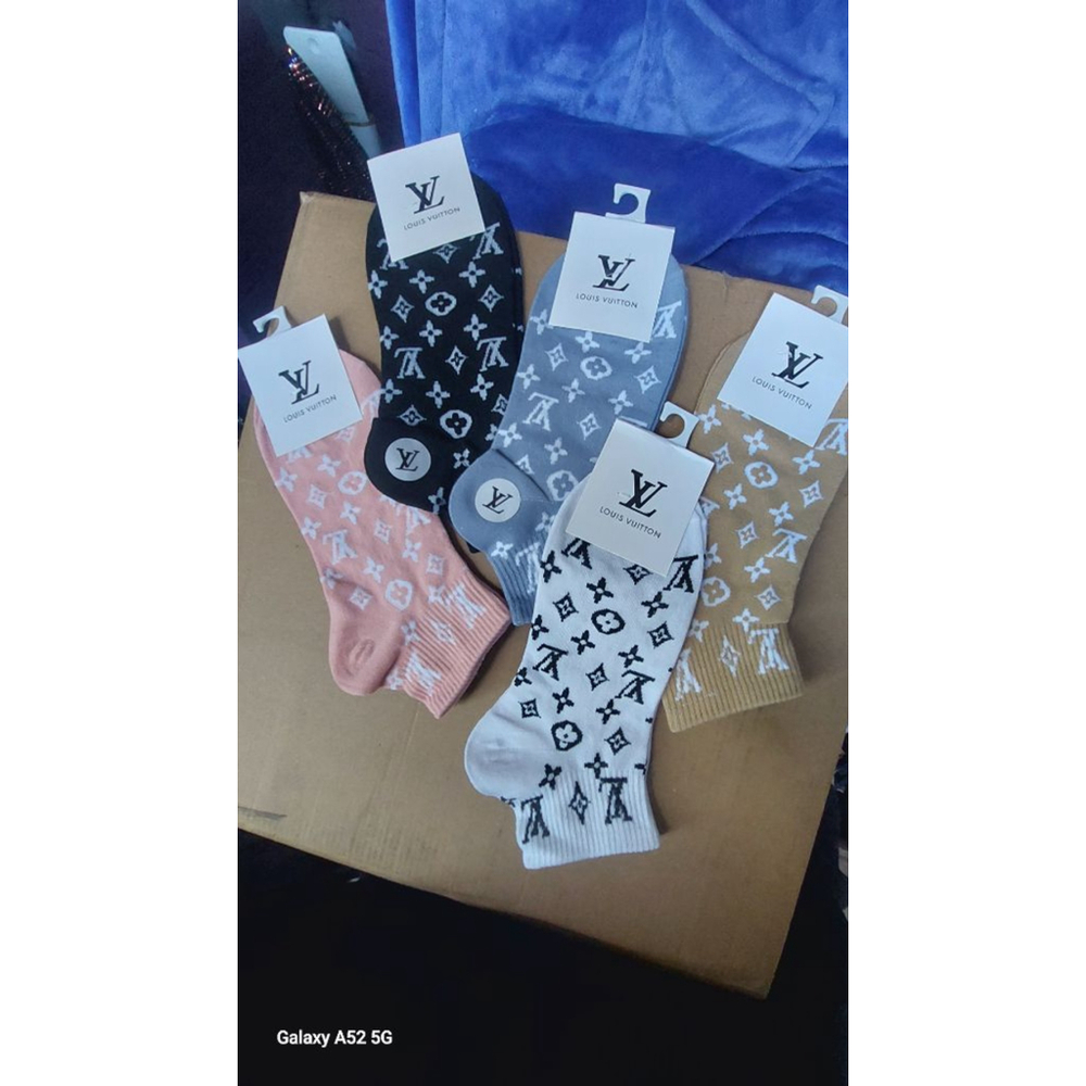 5 piece Monogram Unisex Ankle Socks women's 7-10 - Picture 2 of 7